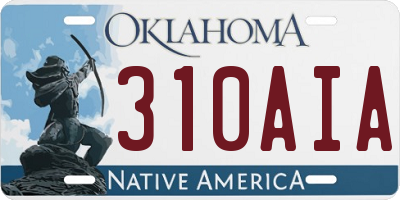 OK license plate 310AIA