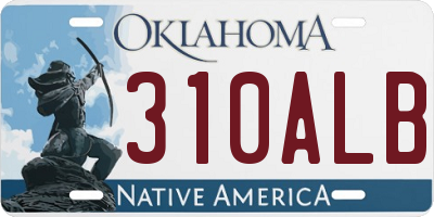 OK license plate 310ALB