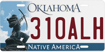 OK license plate 310ALH