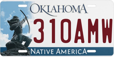 OK license plate 310AMW
