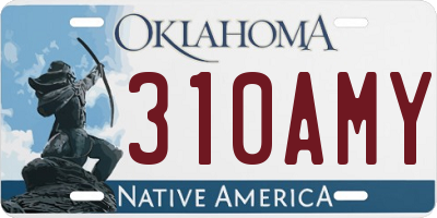 OK license plate 310AMY