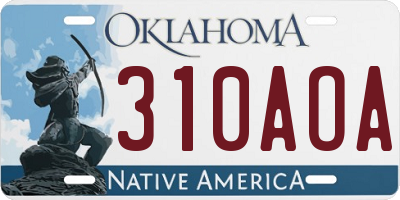 OK license plate 310AOA