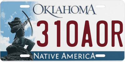 OK license plate 310AOR