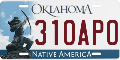 OK license plate 310APO