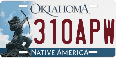 OK license plate 310APW