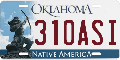 OK license plate 310ASI
