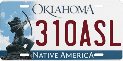 OK license plate 310ASL