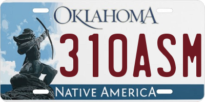 OK license plate 310ASM