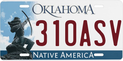 OK license plate 310ASV