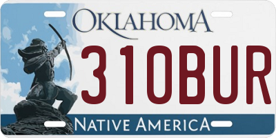 OK license plate 310BUR