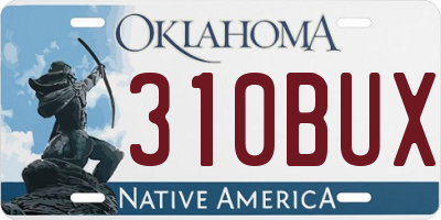 OK license plate 310BUX