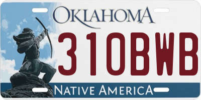 OK license plate 310BWB