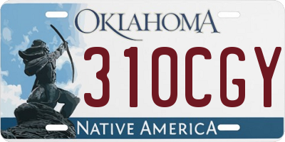 OK license plate 310CGY