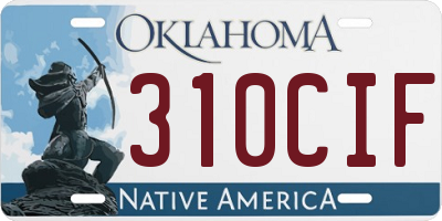 OK license plate 310CIF