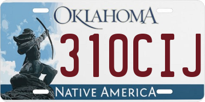 OK license plate 310CIJ