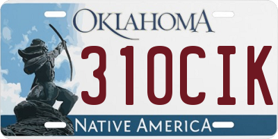 OK license plate 310CIK