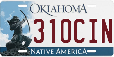OK license plate 310CIN