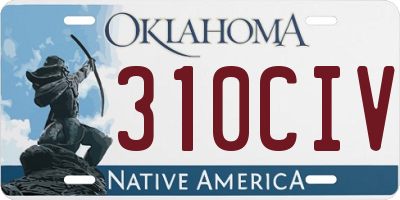 OK license plate 310CIV