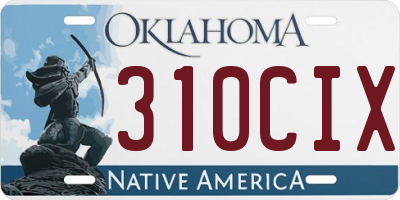 OK license plate 310CIX