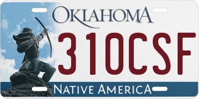 OK license plate 310CSF