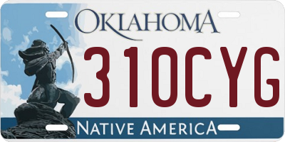OK license plate 310CYG