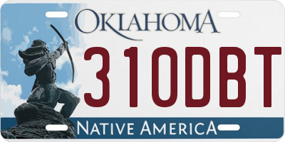 OK license plate 310DBT