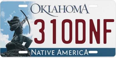 OK license plate 310DNF