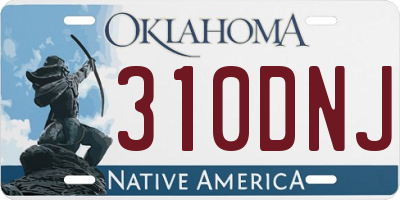 OK license plate 310DNJ
