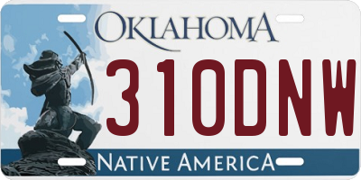 OK license plate 310DNW