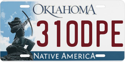 OK license plate 310DPE