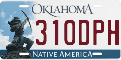OK license plate 310DPH