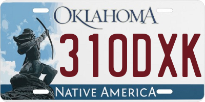 OK license plate 310DXK