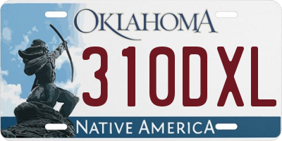 OK license plate 310DXL