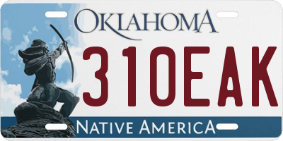 OK license plate 310EAK