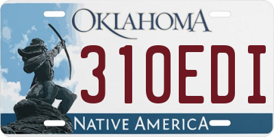OK license plate 310EDI