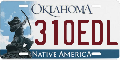 OK license plate 310EDL