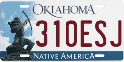 OK license plate 310ESJ