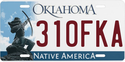 OK license plate 310FKA
