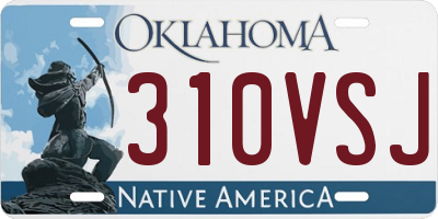 OK license plate 310VSJ