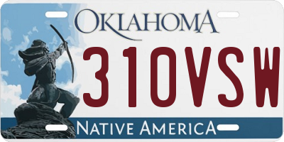 OK license plate 310VSW