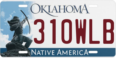 OK license plate 310WLB