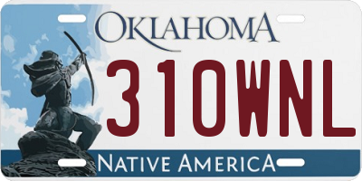 OK license plate 310WNL