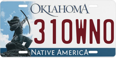 OK license plate 310WNO