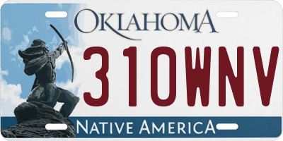 OK license plate 310WNV