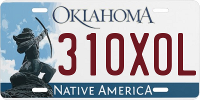 OK license plate 310XOL