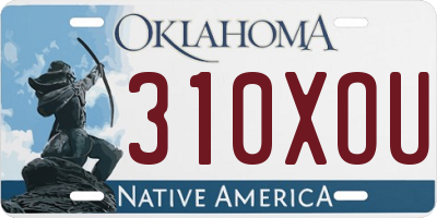 OK license plate 310XOU