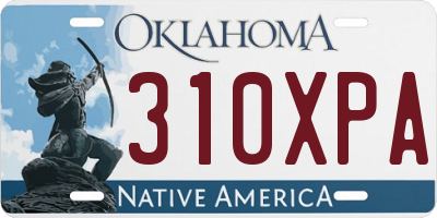 OK license plate 310XPA