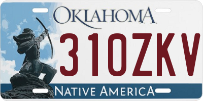 OK license plate 310ZKV