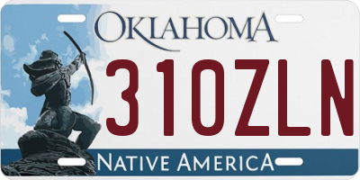 OK license plate 310ZLN