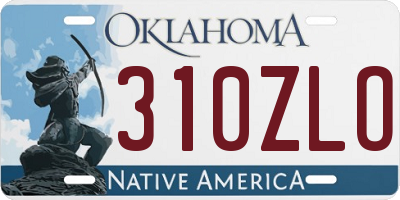 OK license plate 310ZLO